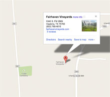 Fairhaven Vineyards Map and Directions